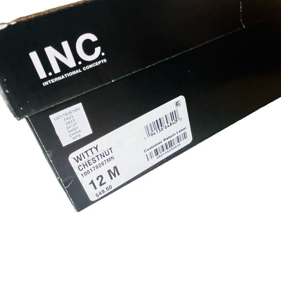 NEW INC Witty Faux Suede Fur BOOTS Little Girls 12 SHOES Chestnut Brown Cream - Picture 9 of 10